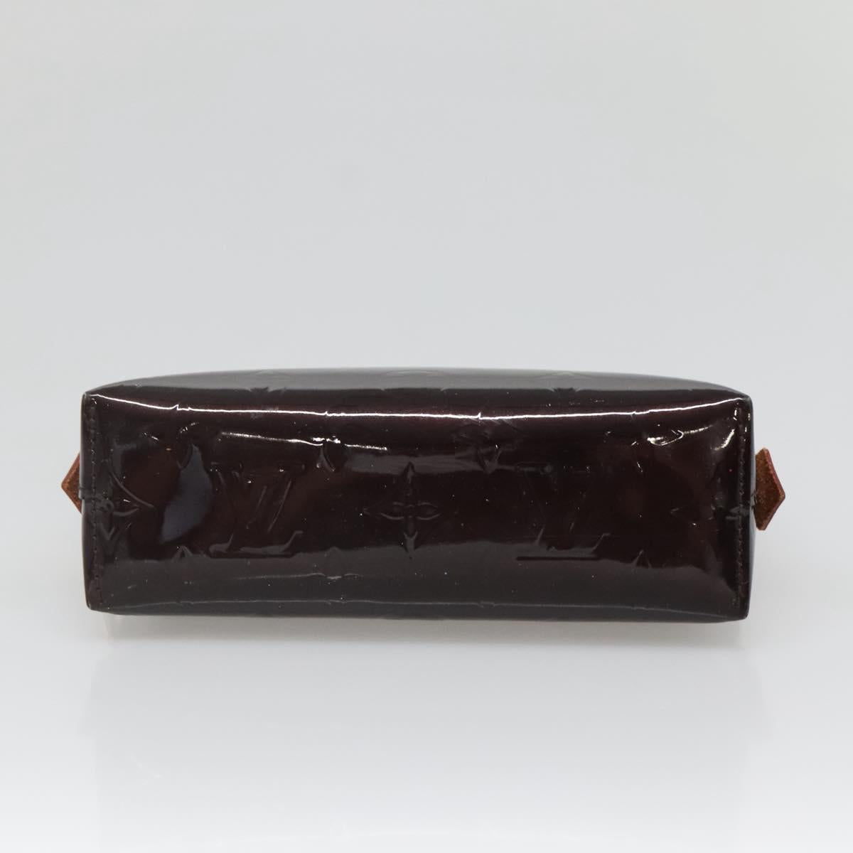 LOUIS VUITTON Monogram Vernis Pochette Cosmetic PM Amarante M91495 Auth 140856