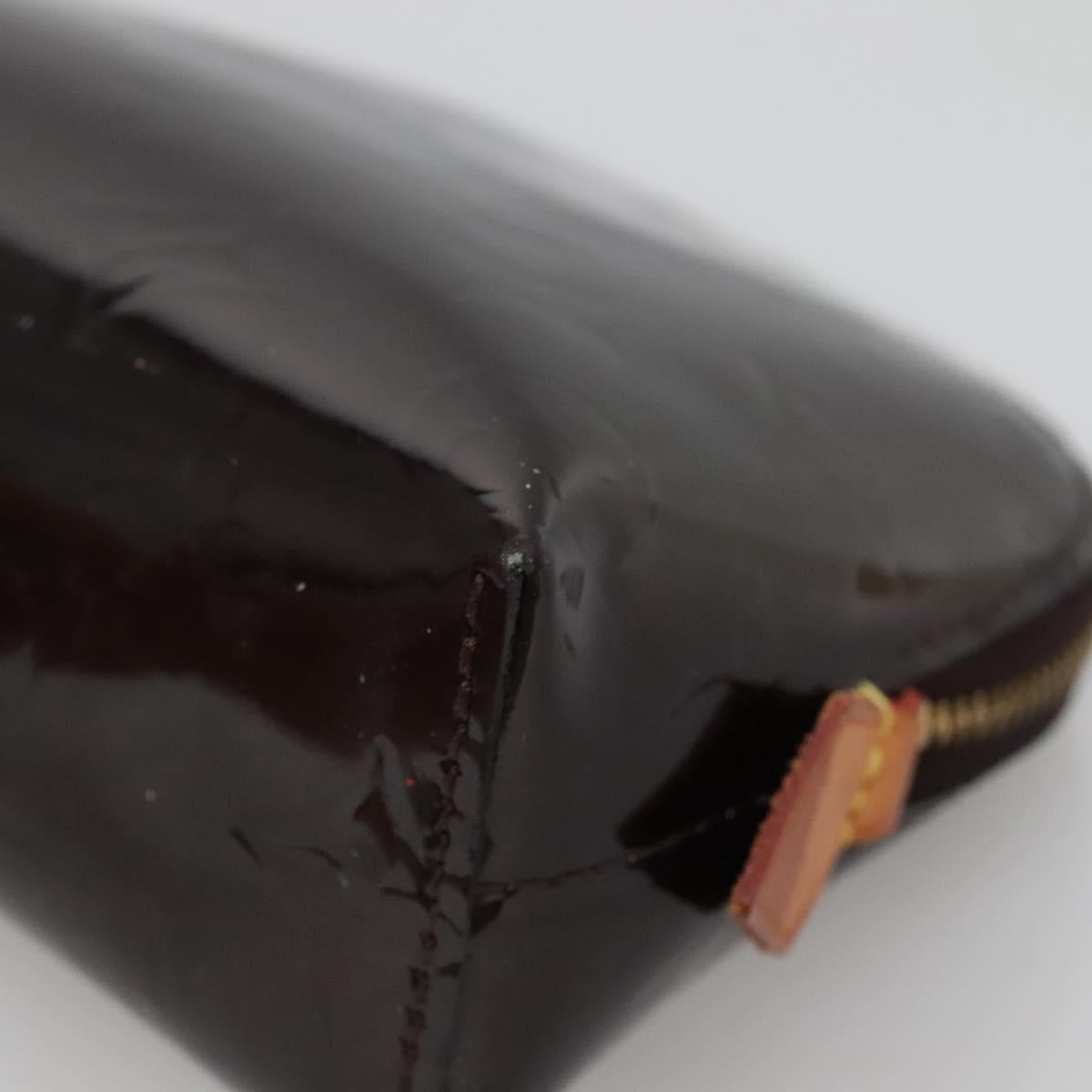 LOUIS VUITTON Monogram Vernis Pochette Cosmetic PM Amarante M91495 Auth 140856