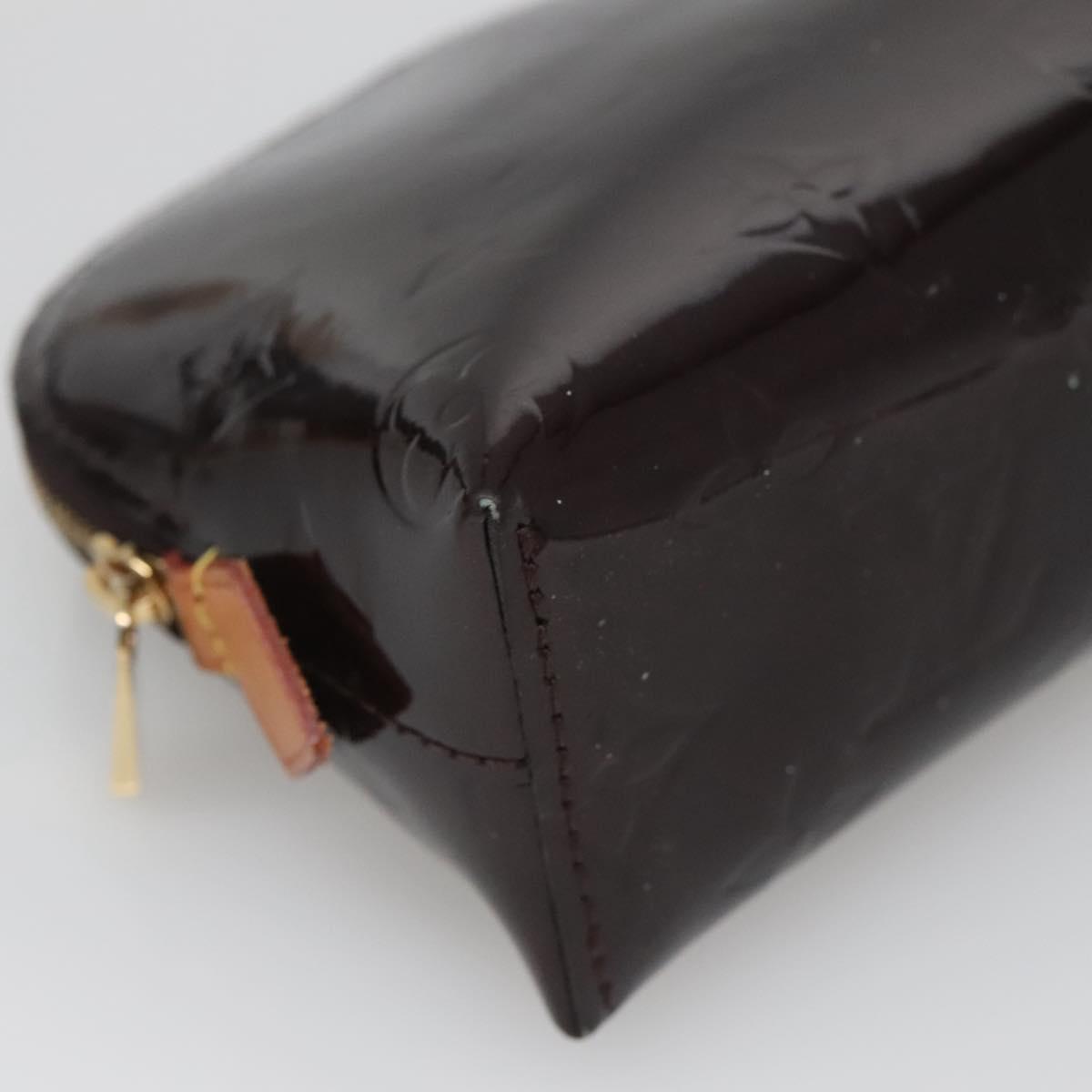 LOUIS VUITTON Monogram Vernis Pochette Cosmetic PM Amarante M91495 Auth 140856
