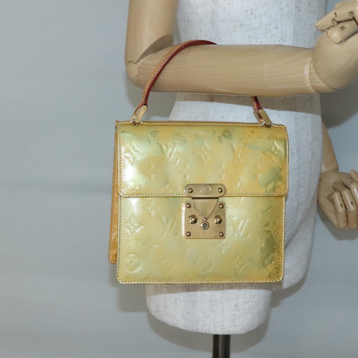 LOUIS VUITTON Monogram Vernis Spring Street Hand Bag Gris M91029 LV Auth 140857