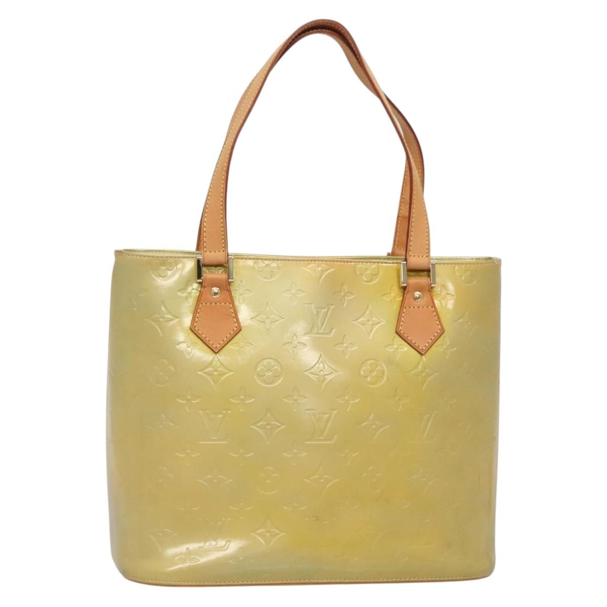 LOUIS VUITTON Monogram Vernis Houston Hand Bag Gris M91053 LV Auth 140865