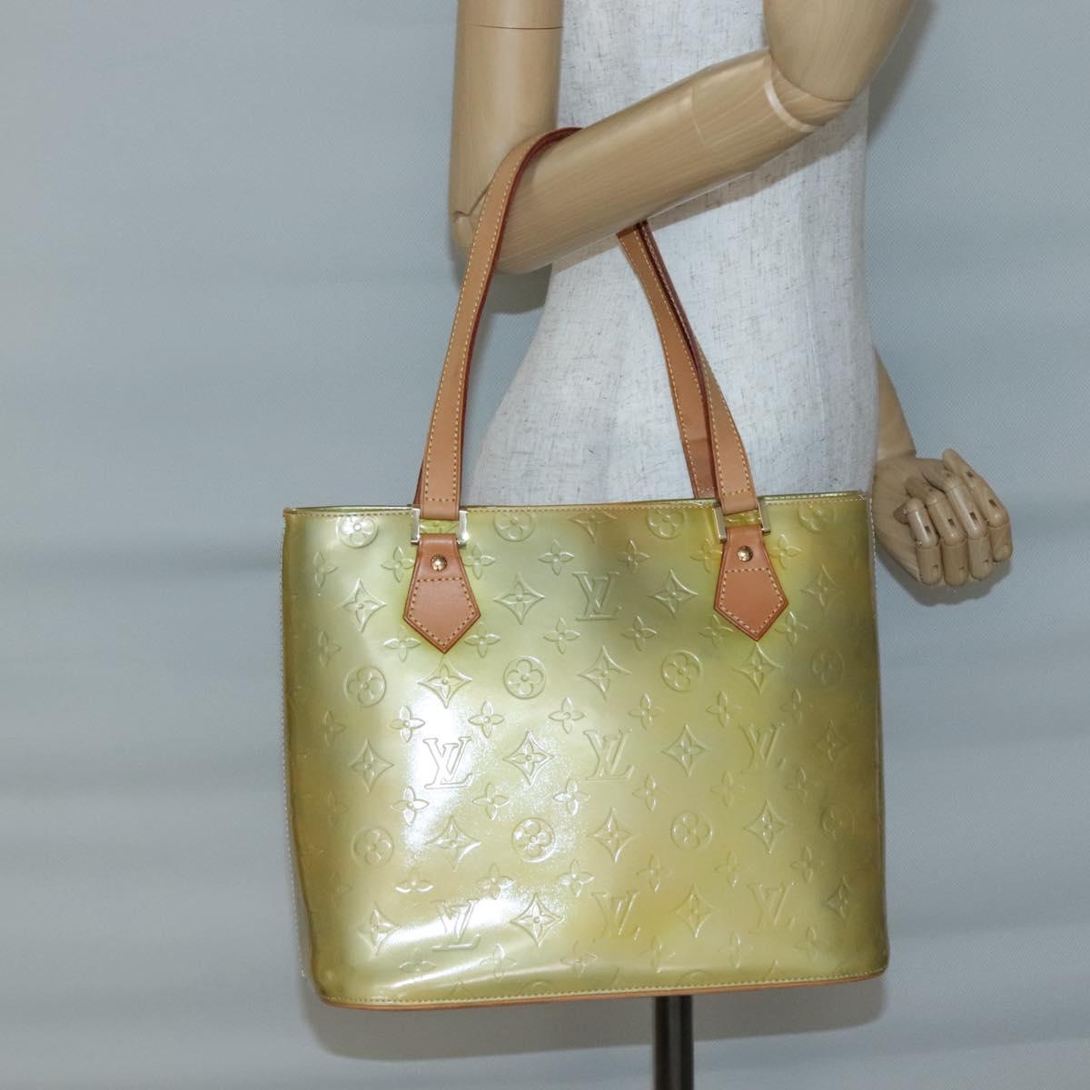 LOUIS VUITTON Monogram Vernis Houston Hand Bag Gris M91053 LV Auth 140865