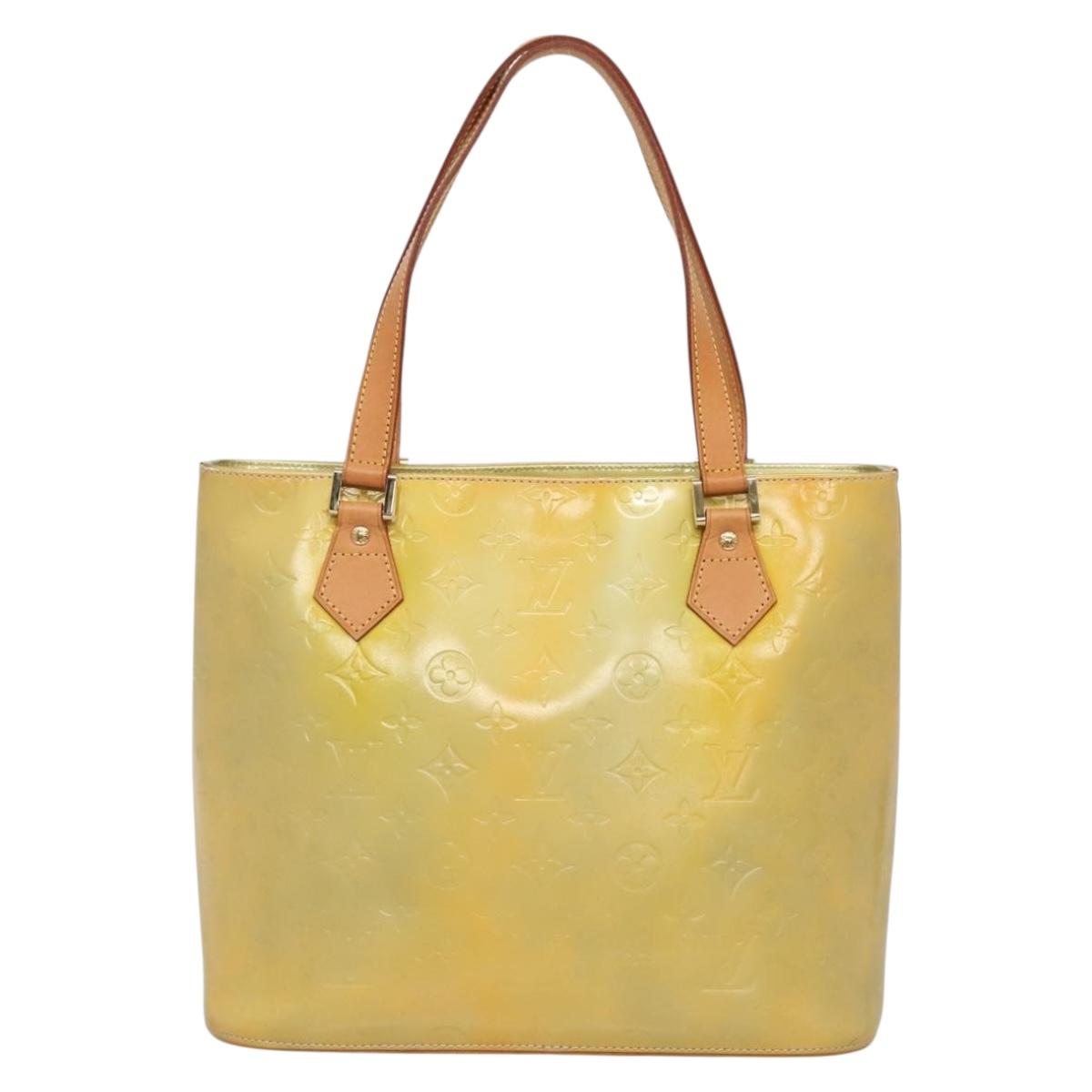 LOUIS VUITTON Monogram Vernis Houston Hand Bag Gris M91053 LV Auth 140865