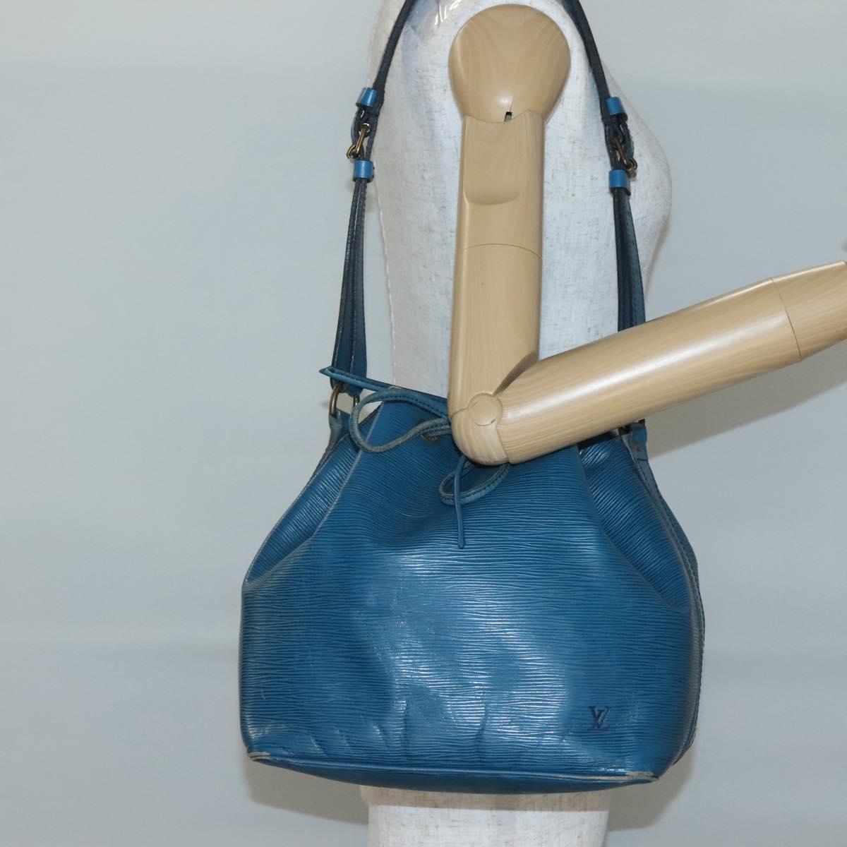 LOUIS VUITTON Epi Petit Noe Shoulder Bag Blue M44105 LV Auth 140867