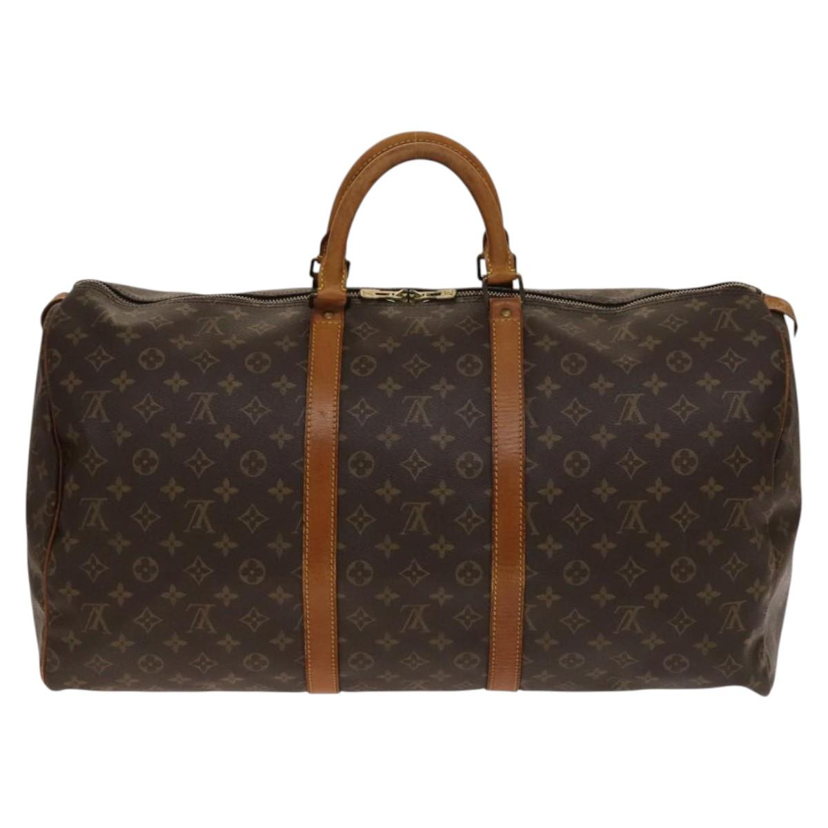 LOUIS VUITTON Monogram Keepall 55 Boston Bag M41424 LV Auth 140879