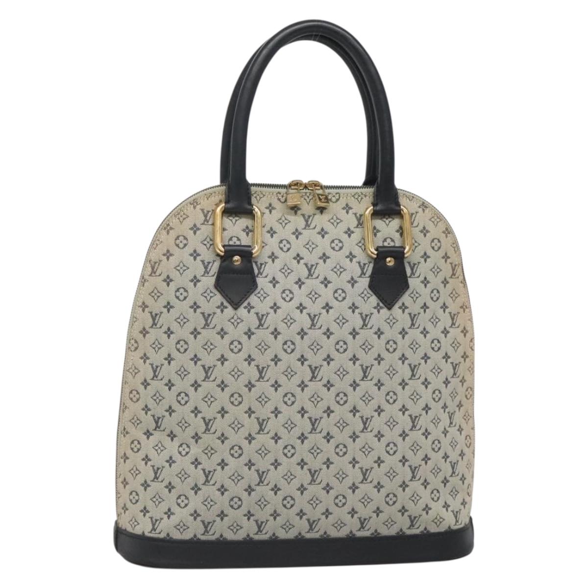 LOUIS VUITTON Monogram Mini Alma Haut Hand Bag Blue M92202 LV Auth 140886