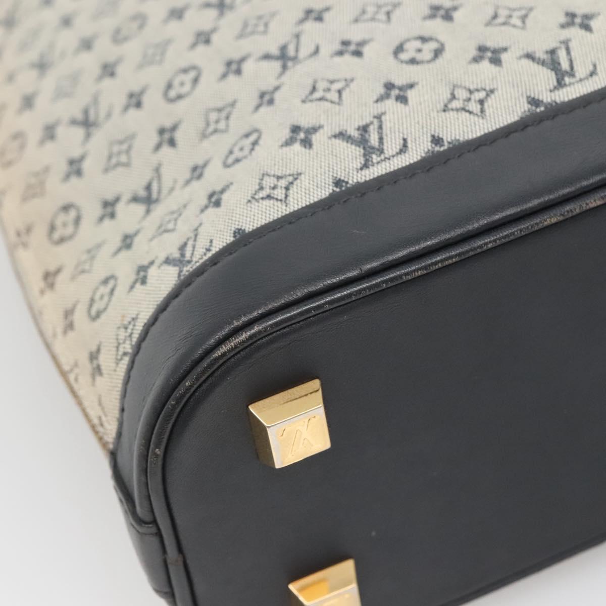 LOUIS VUITTON Monogram Mini Alma Haut Hand Bag Blue M92202 LV Auth 140886