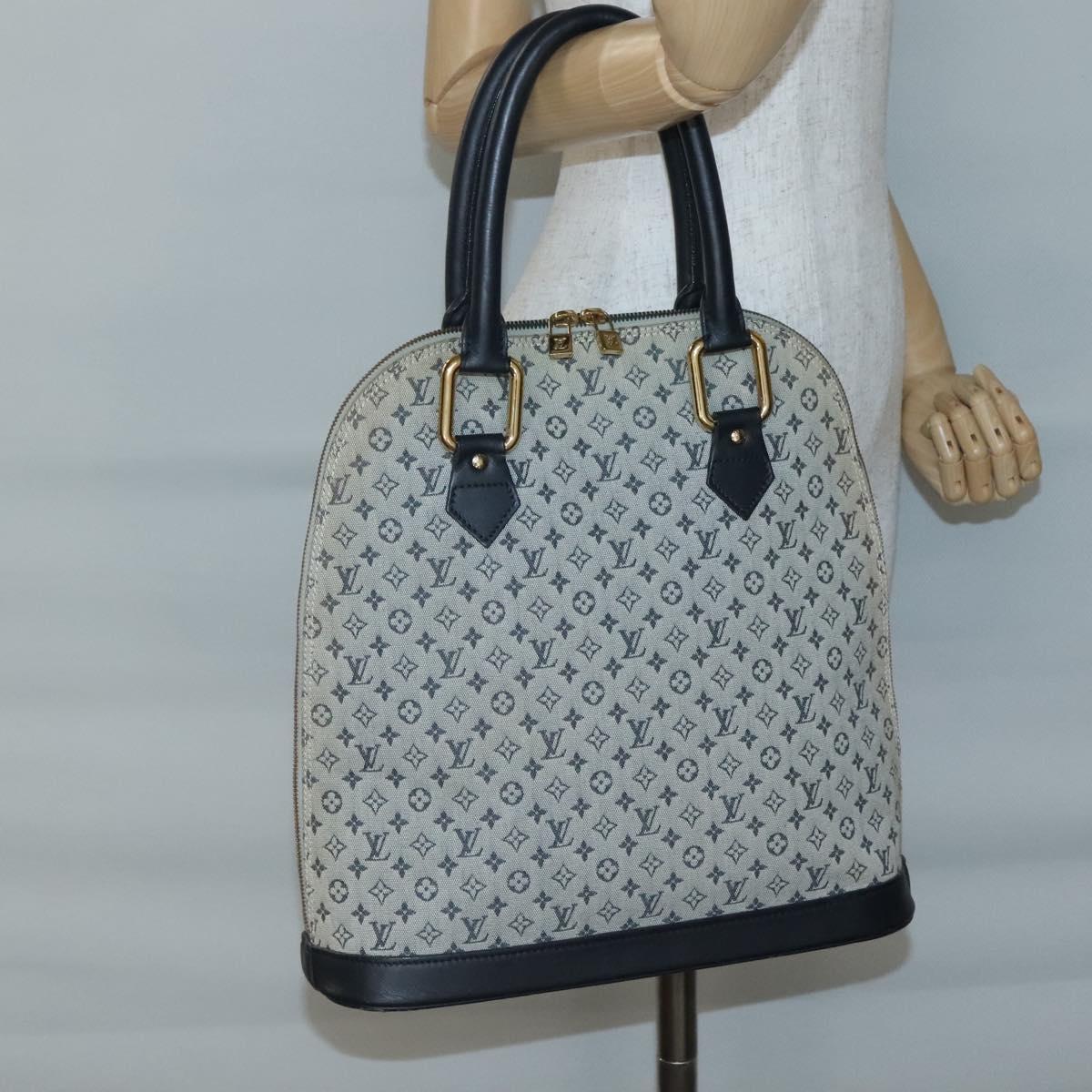 LOUIS VUITTON Monogram Mini Alma Haut Hand Bag Blue M92202 LV Auth 140886