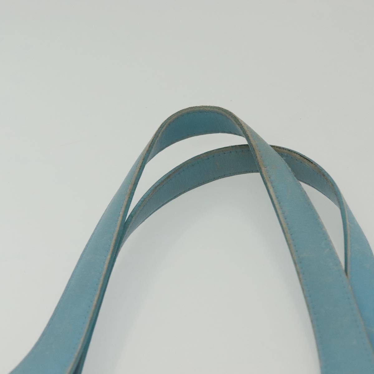 CHANEL New Travel Line Tote Bag Nylon Light Blue Silver CC Auth 140891