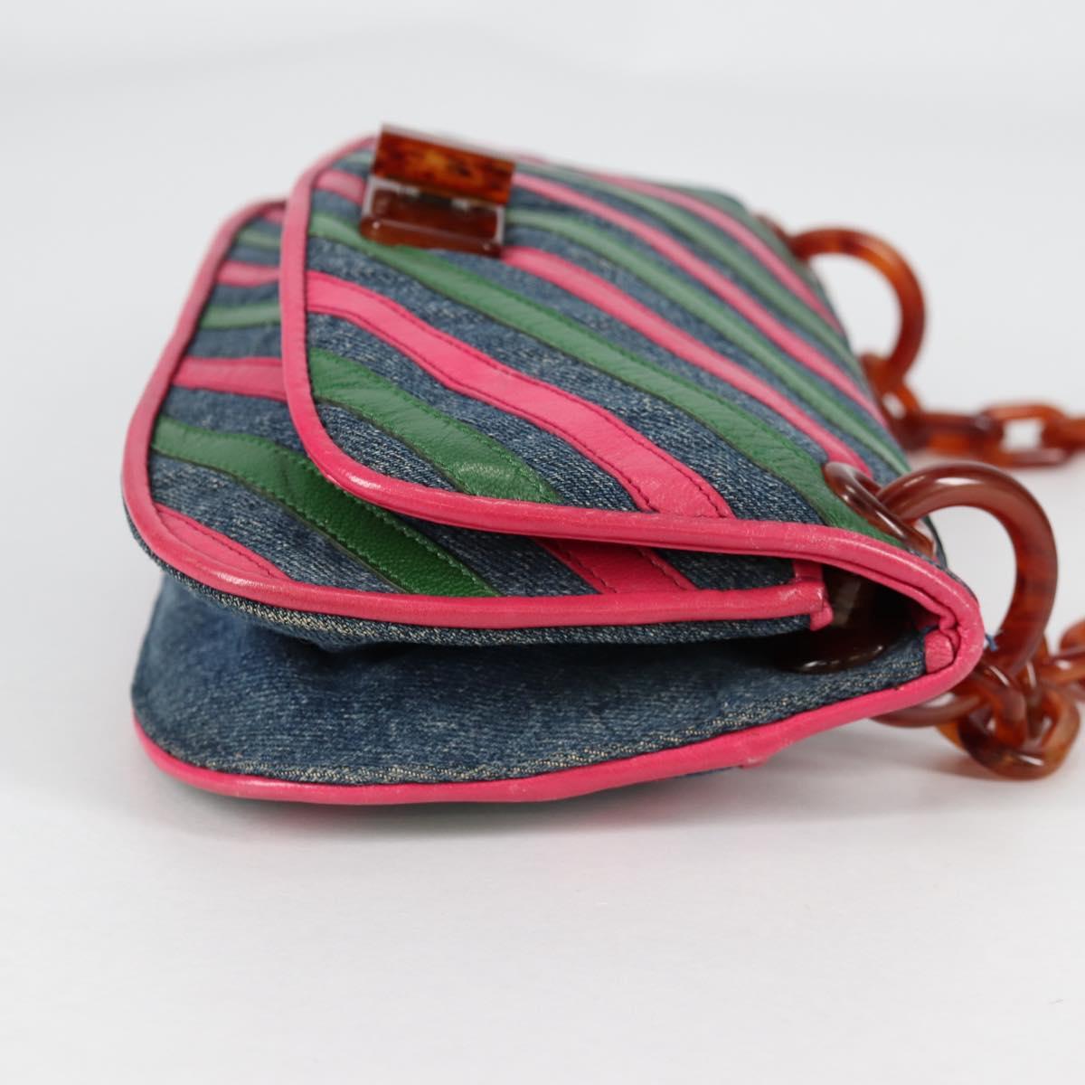 PRADA Shoulder Bag Denim Blue Auth 140894V