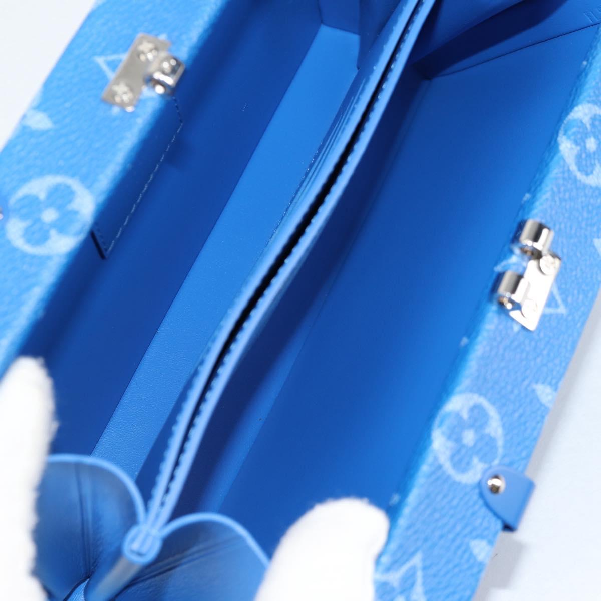 LOUIS VUITTON Monogram Clouds Trunk Clutch Blue White M20403 Auth 140899SM