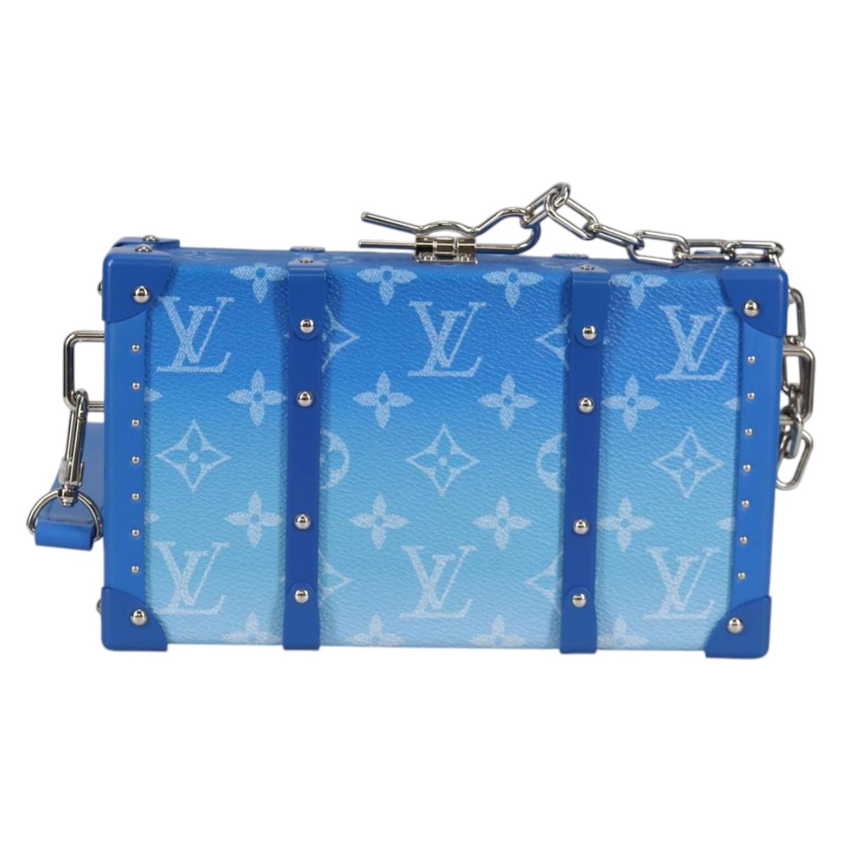 LOUIS VUITTON Monogram Clouds Trunk Clutch Blue White M20403 Auth 140899SM