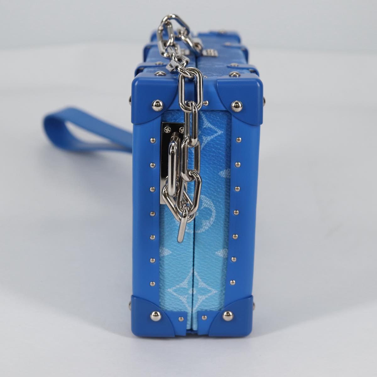 LOUIS VUITTON Monogram Clouds Trunk Clutch Blue White M20403 Auth 140899SM