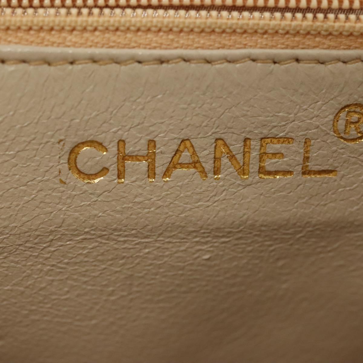 CHANEL Shoulder Bag Lamb Skin Gold CC Auth 140900