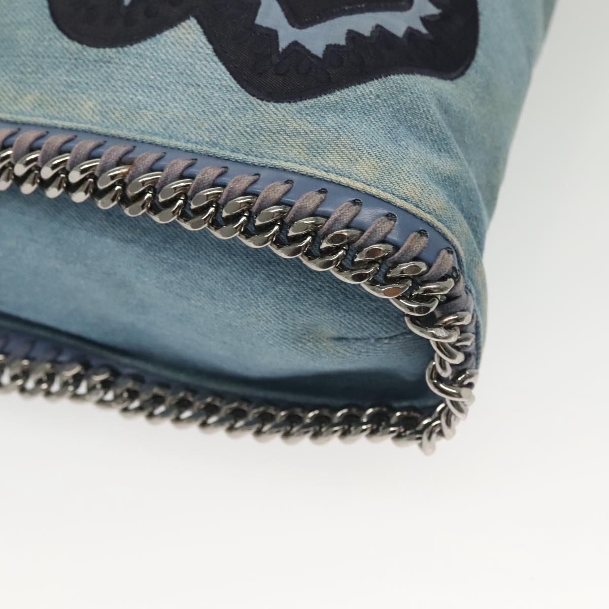 Stella MacCartney Chain Faravera Shoulder Bag Denim Light Blue Auth 140910