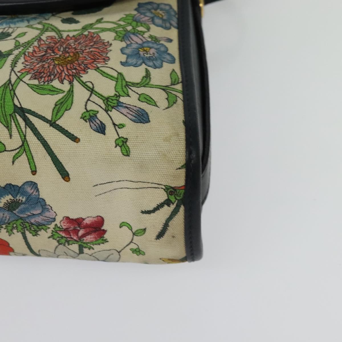 GUCCI flora Shoulder Bag Canvas Multicolor Gold 001 14 0712 Auth 140915
