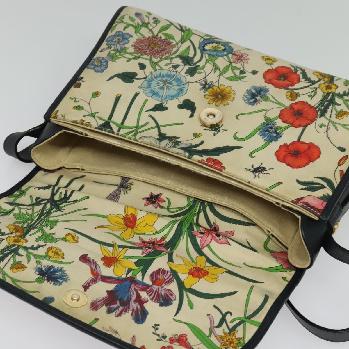 GUCCI flora Shoulder Bag Canvas Multicolor Gold 001 14 0712 Auth 140915
