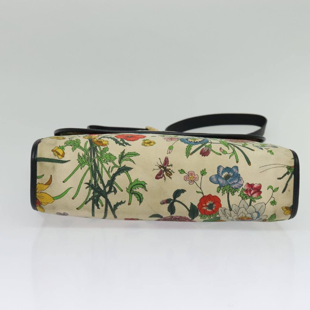 GUCCI flora Shoulder Bag Canvas Multicolor Gold 001 14 0712 Auth 140915