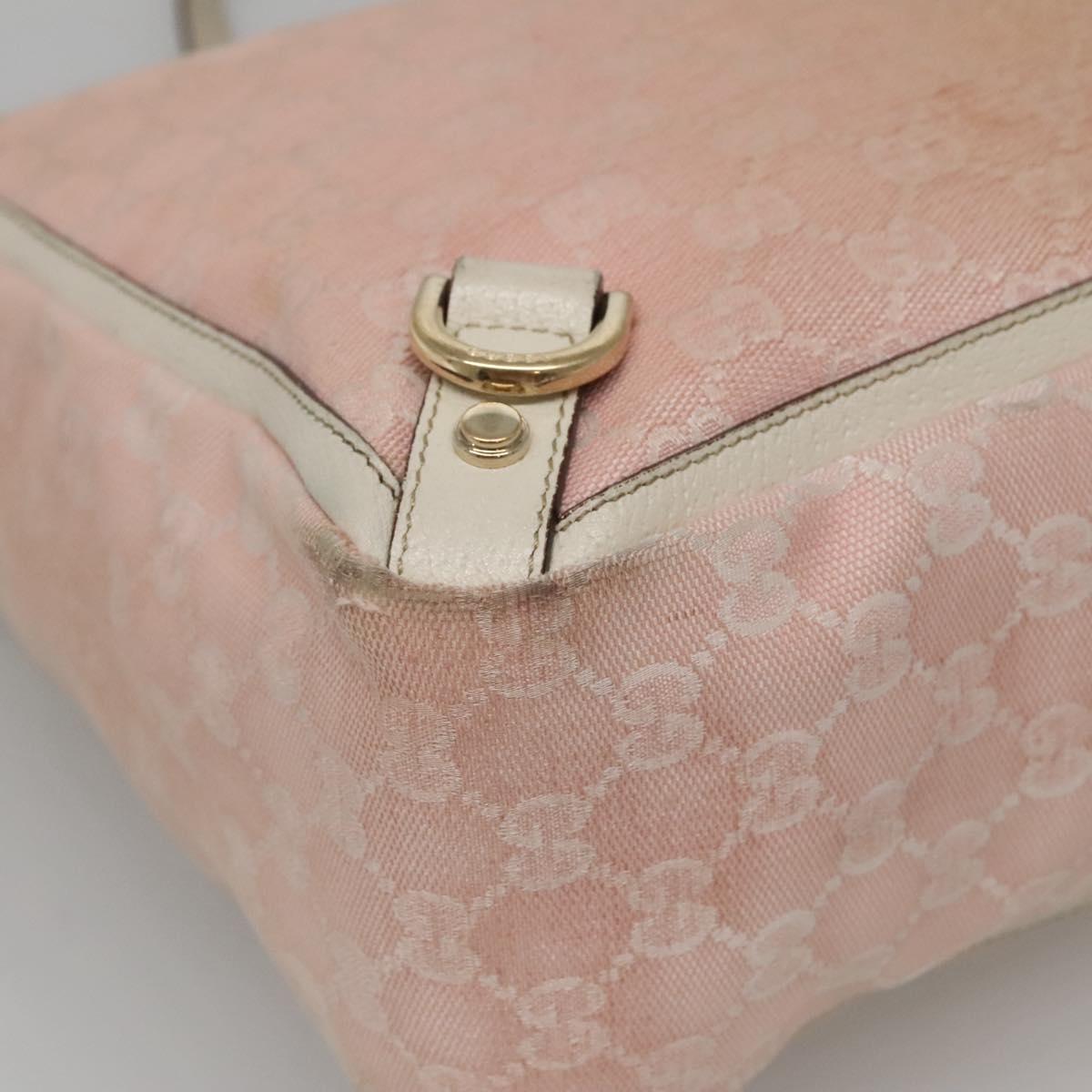 GUCCI GG Canvas Abbey Tote Bag Pink Gold 141472 Auth 140916