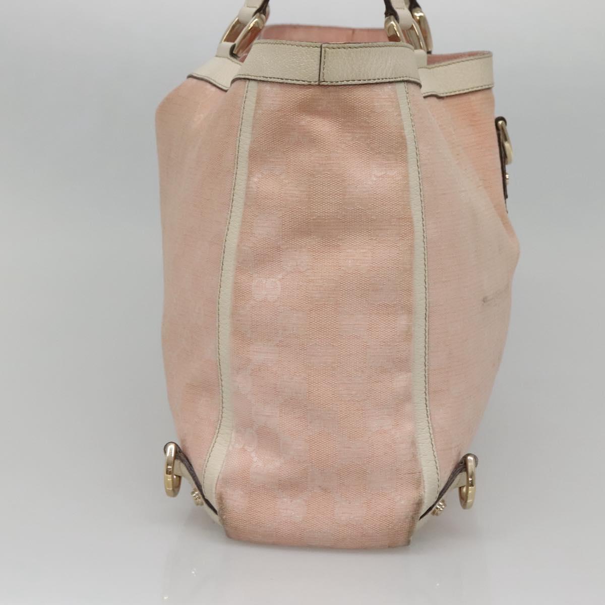 GUCCI GG Canvas Abbey Tote Bag Pink Gold 141472 Auth 140916