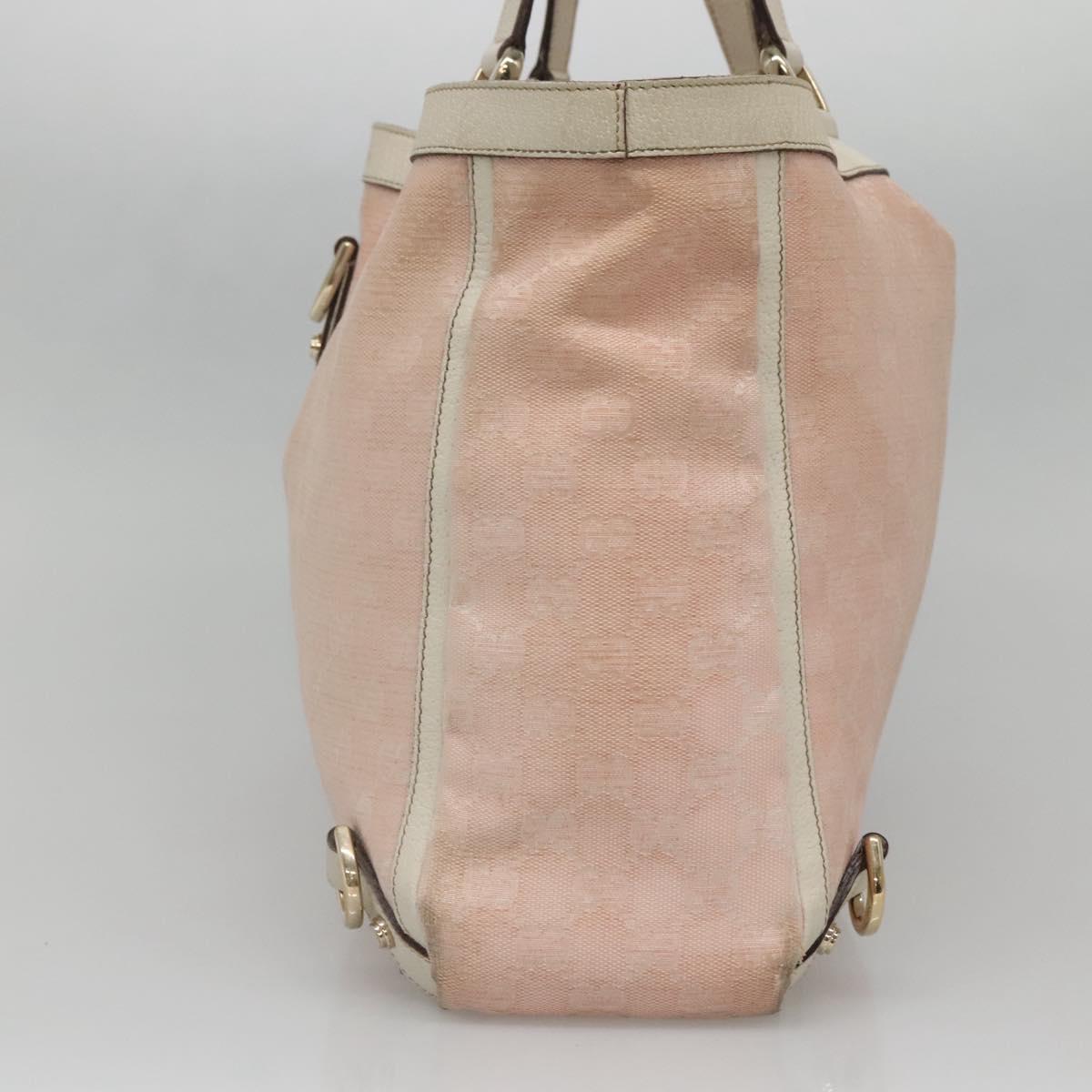 GUCCI GG Canvas Abbey Tote Bag Pink Gold 141472 Auth 140916