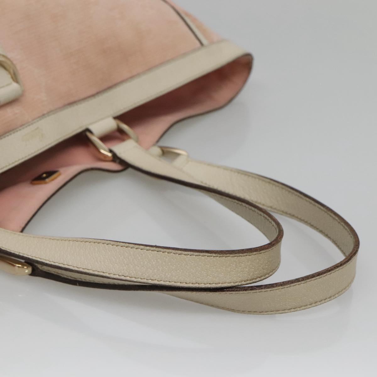 GUCCI GG Canvas Abbey Tote Bag Pink Gold 141472 Auth 140916