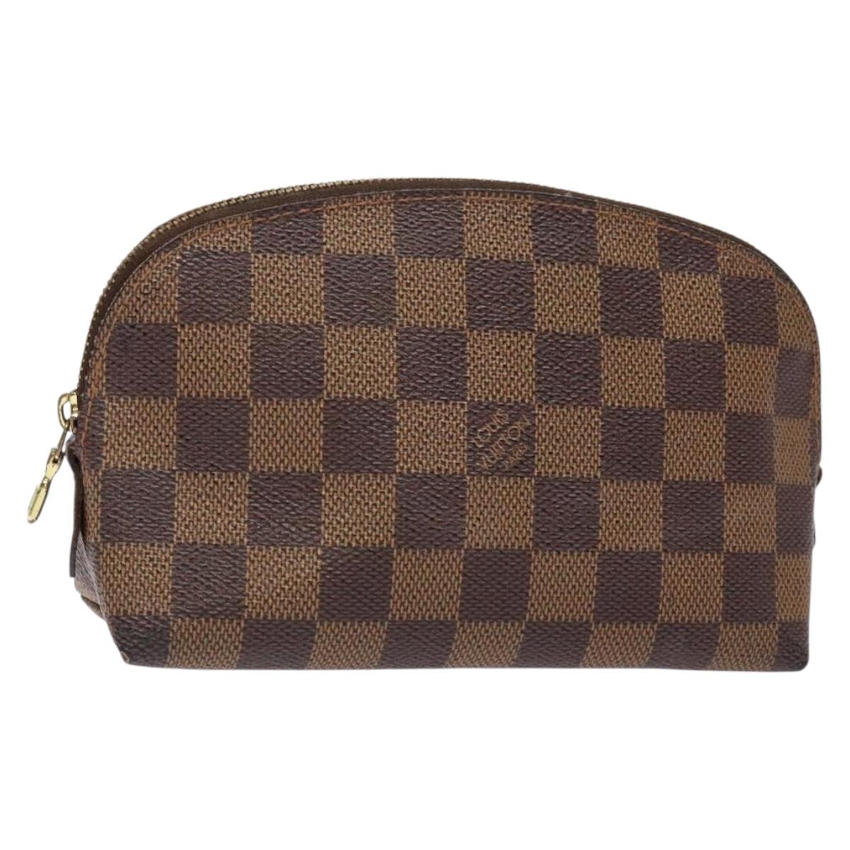 LOUIS VUITTON Damier Ebene Pochette Cosmetic PM Pouch N47516 LV Auth 140924
