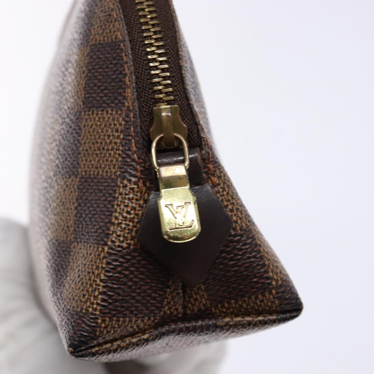 LOUIS VUITTON Damier Ebene Pochette Cosmetic PM Pouch N47516 LV Auth 140924