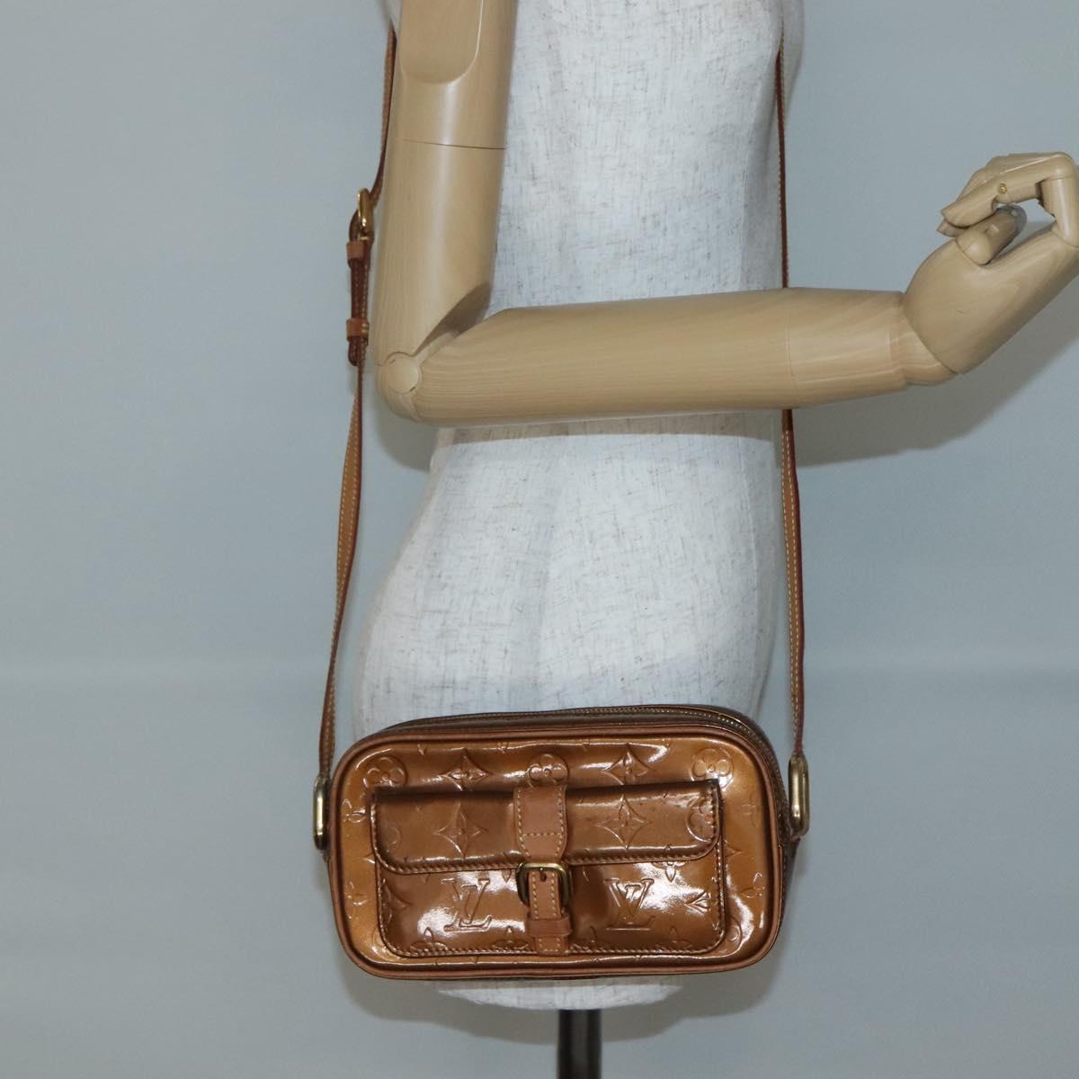 LOUIS VUITTON Monogram Vernis Christy MM Shoulder Bag Bronze M91109 Auth 140927