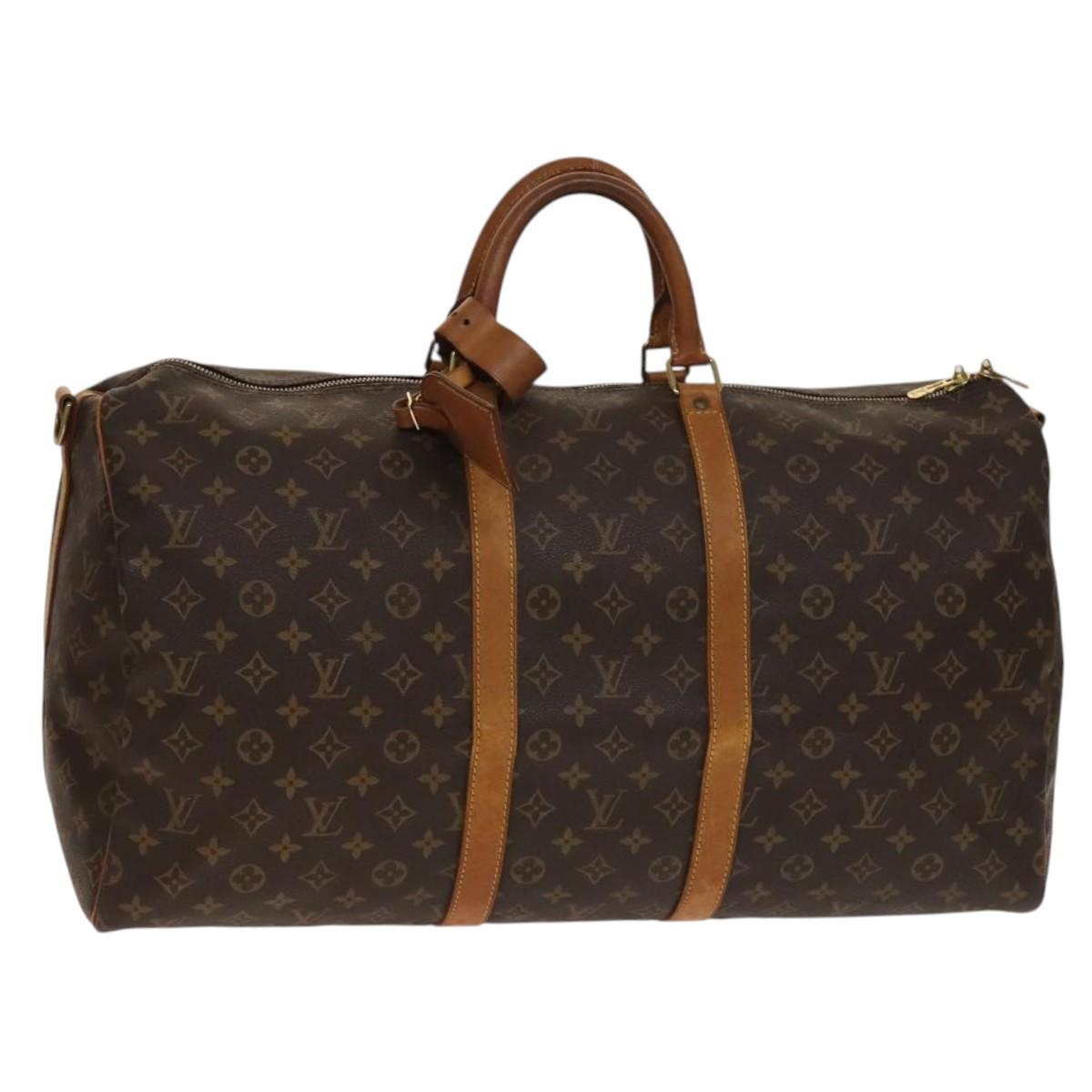 LOUIS VUITTON Monogram Keepall Bandouliere 55 Boston Bag M41414 LV Auth 140940