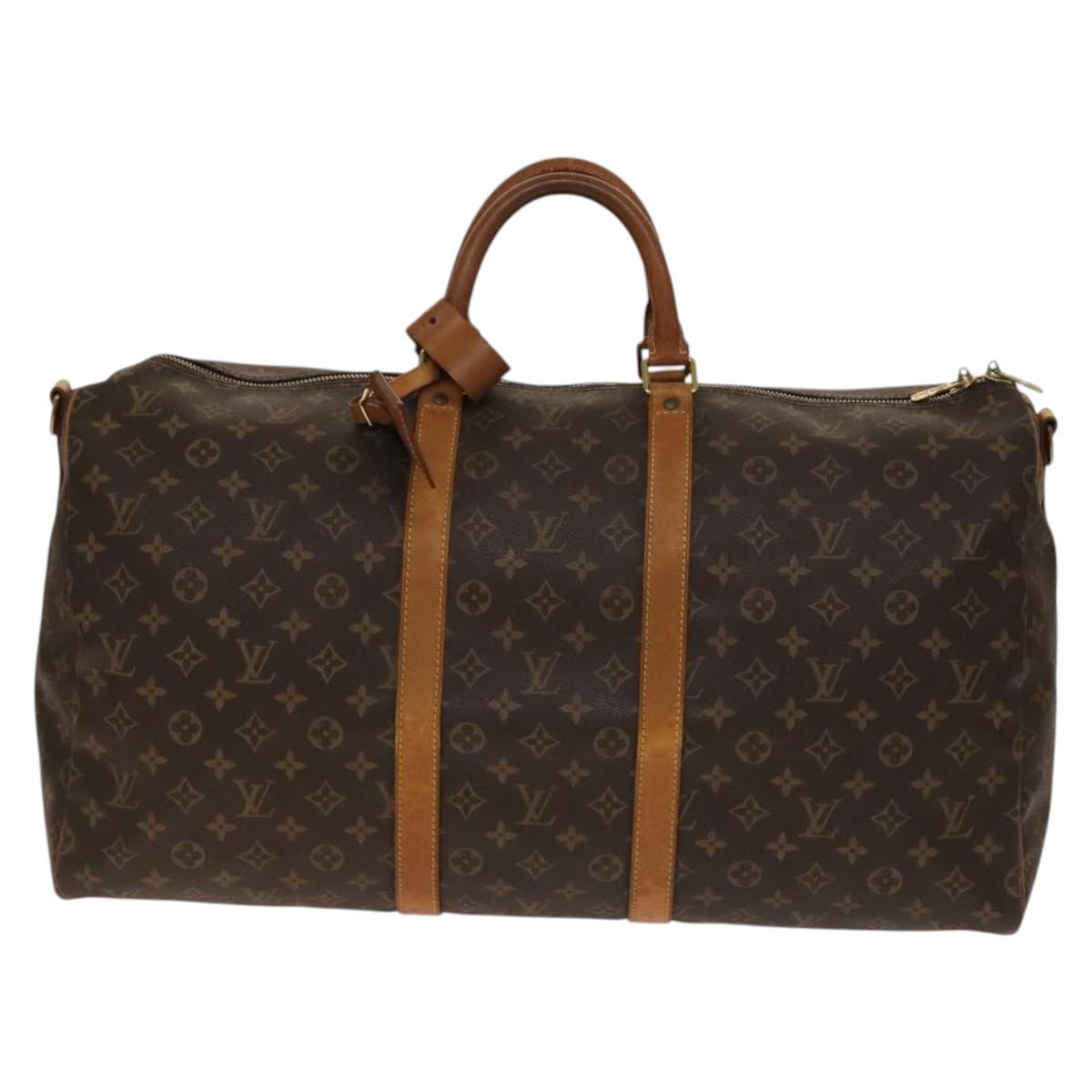 LOUIS VUITTON Monogram Keepall Bandouliere 55 Boston Bag M41414 LV Auth 140940