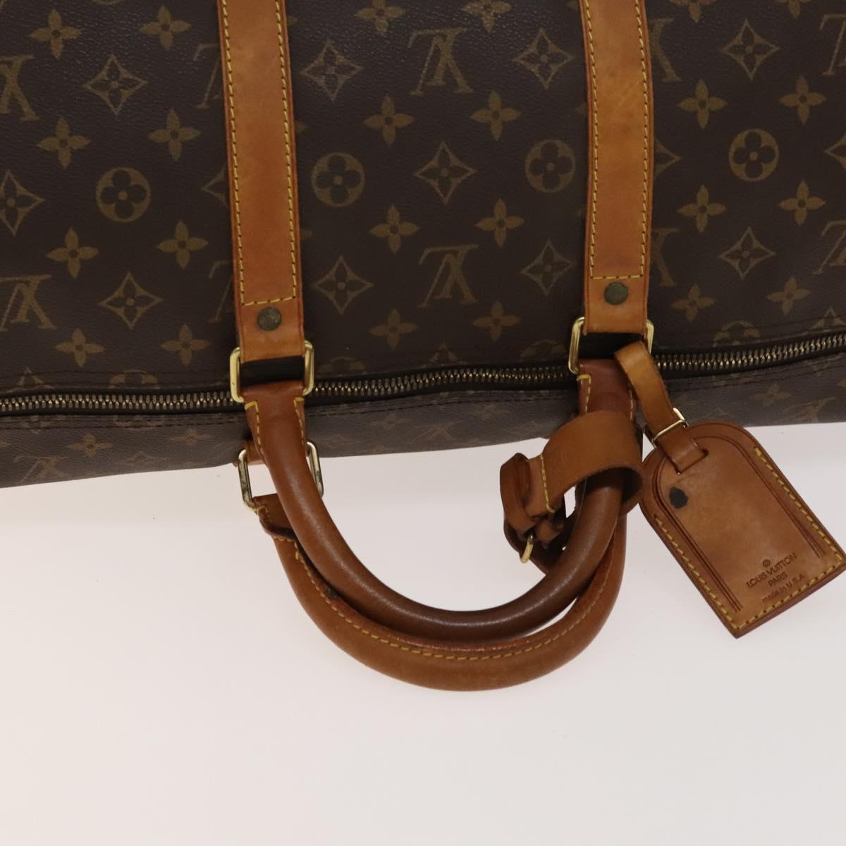 LOUIS VUITTON Monogram Keepall Bandouliere 55 Boston Bag M41414 LV Auth 140940