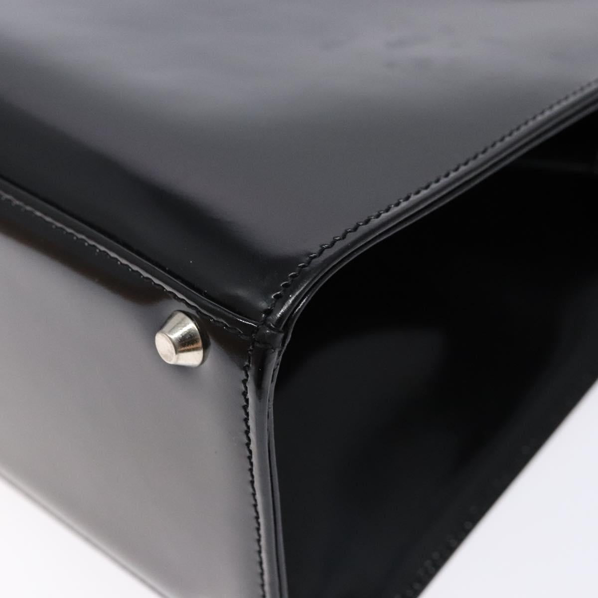 Christian Dior Hand Bag Leather Black Gold Auth 140947