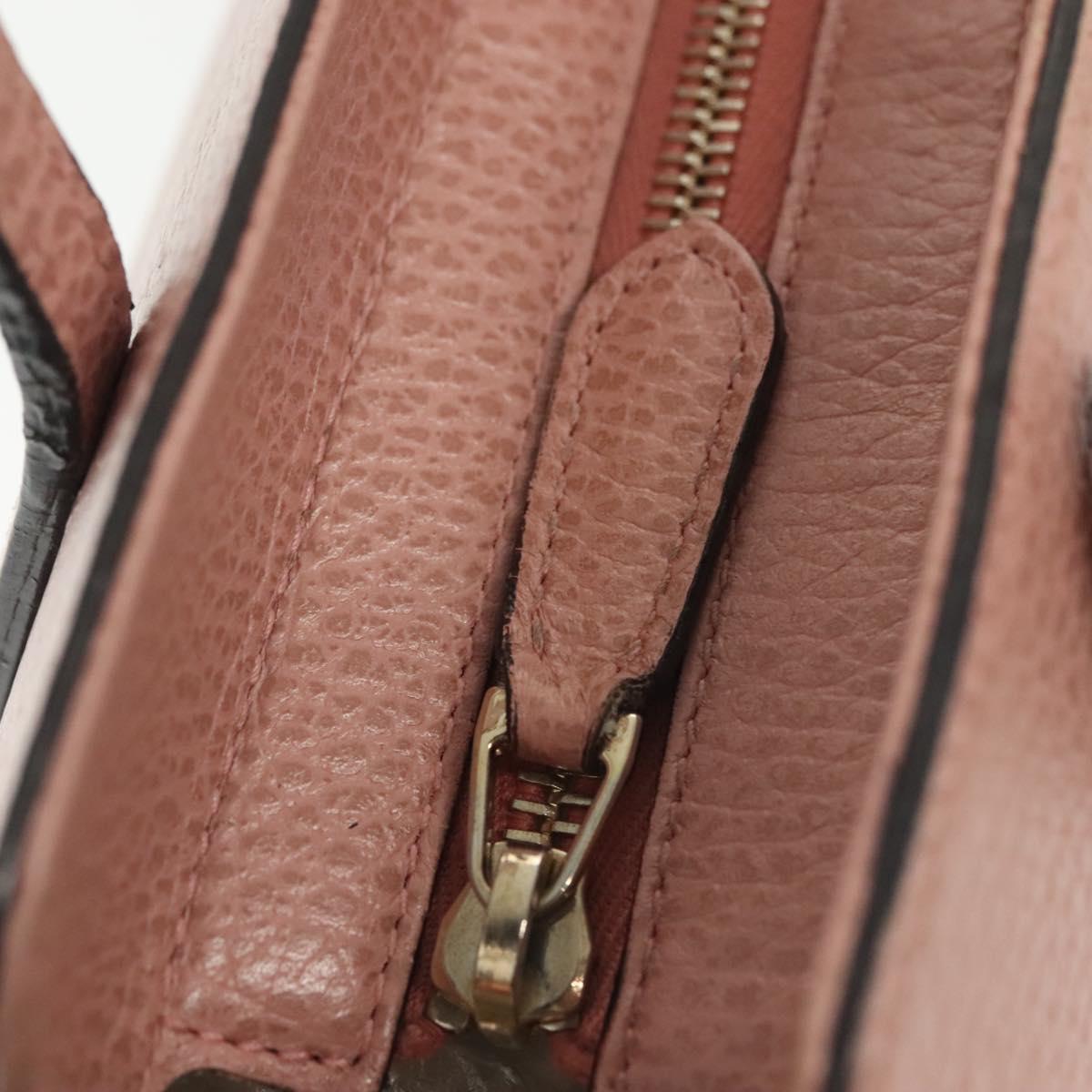 GUCCI Hand Bag Leather 2way Pink Gold 368827 Auth 140949