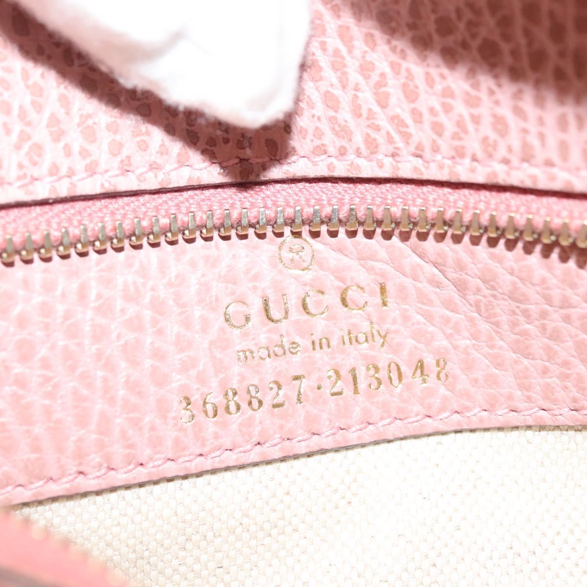 GUCCI Hand Bag Leather 2way Pink Gold 368827 Auth 140949