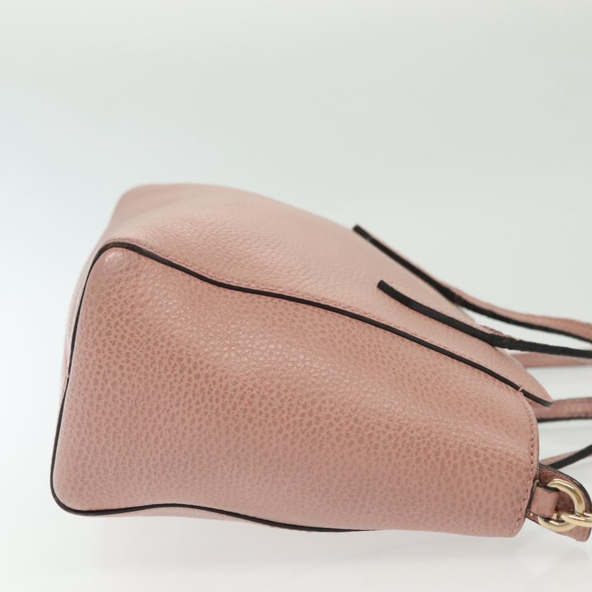 GUCCI Hand Bag Leather 2way Pink Gold 368827 Auth 140949