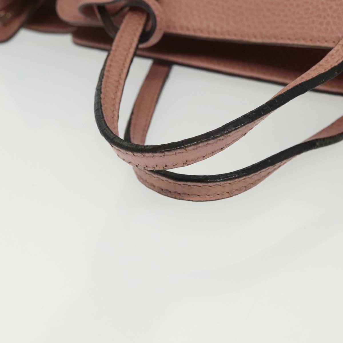 GUCCI Hand Bag Leather 2way Pink Gold 368827 Auth 140949