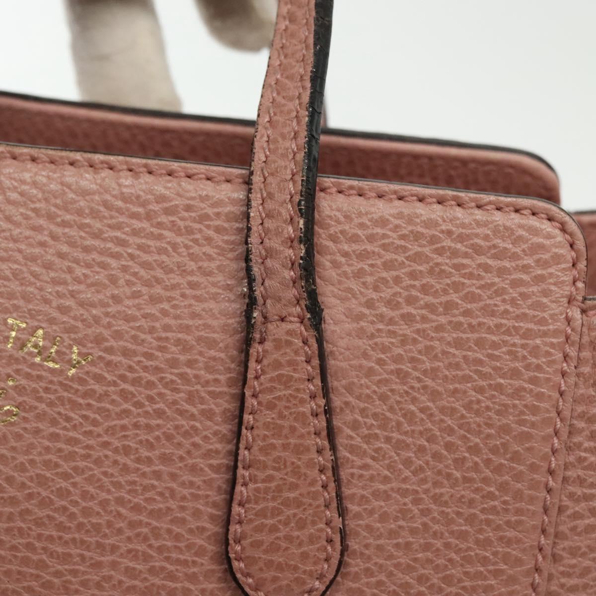 GUCCI Hand Bag Leather 2way Pink Gold 368827 Auth 140949