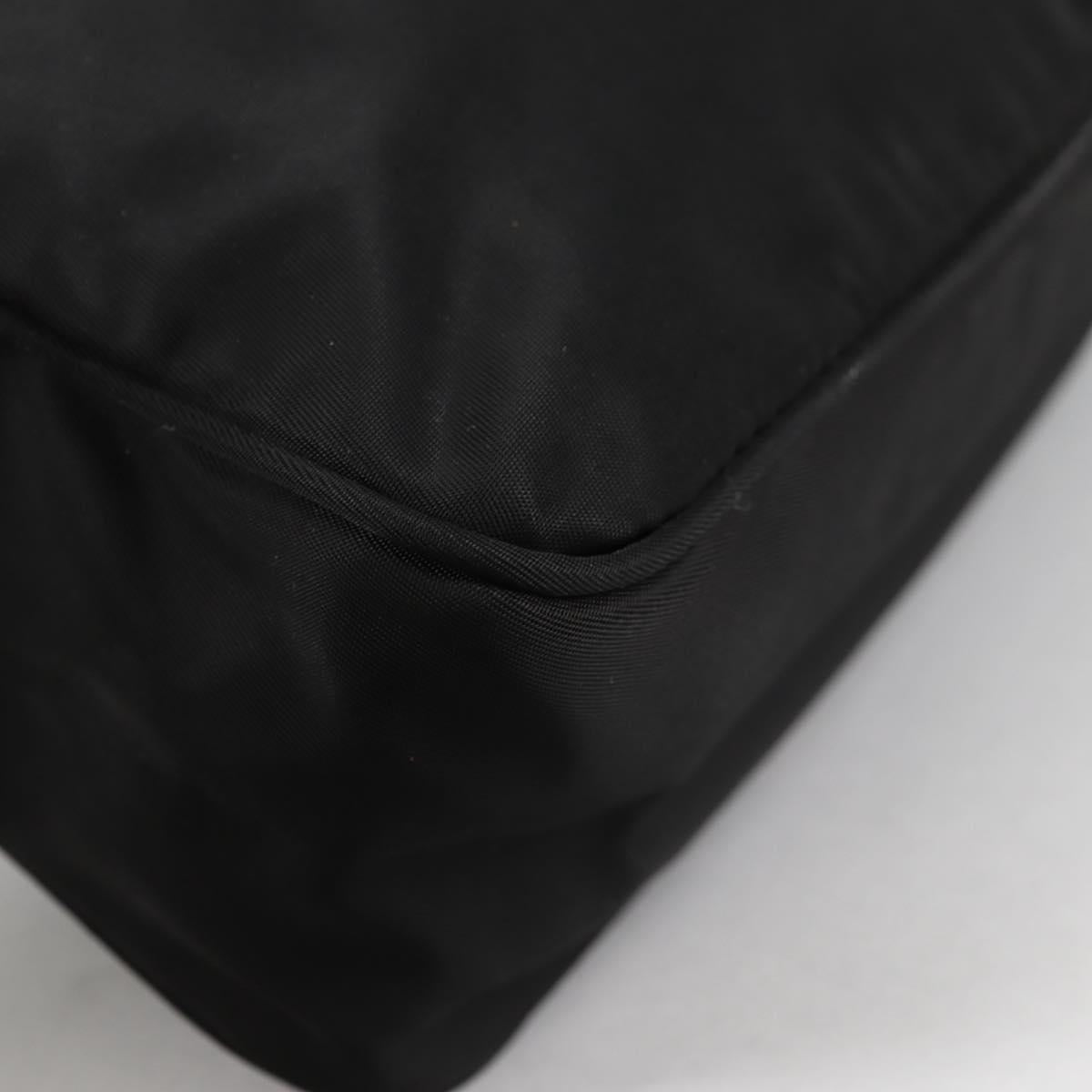 PRADA Hand Bag Nylon Black Silver Auth 140951V