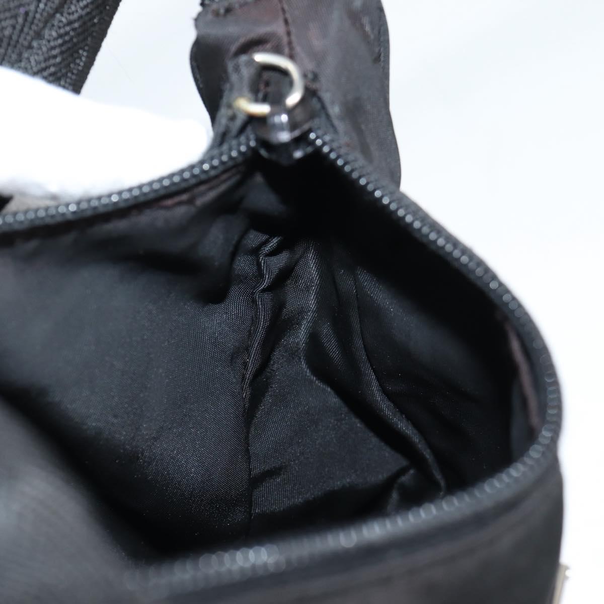 PRADA Hand Bag Nylon Black Silver Auth 140951V