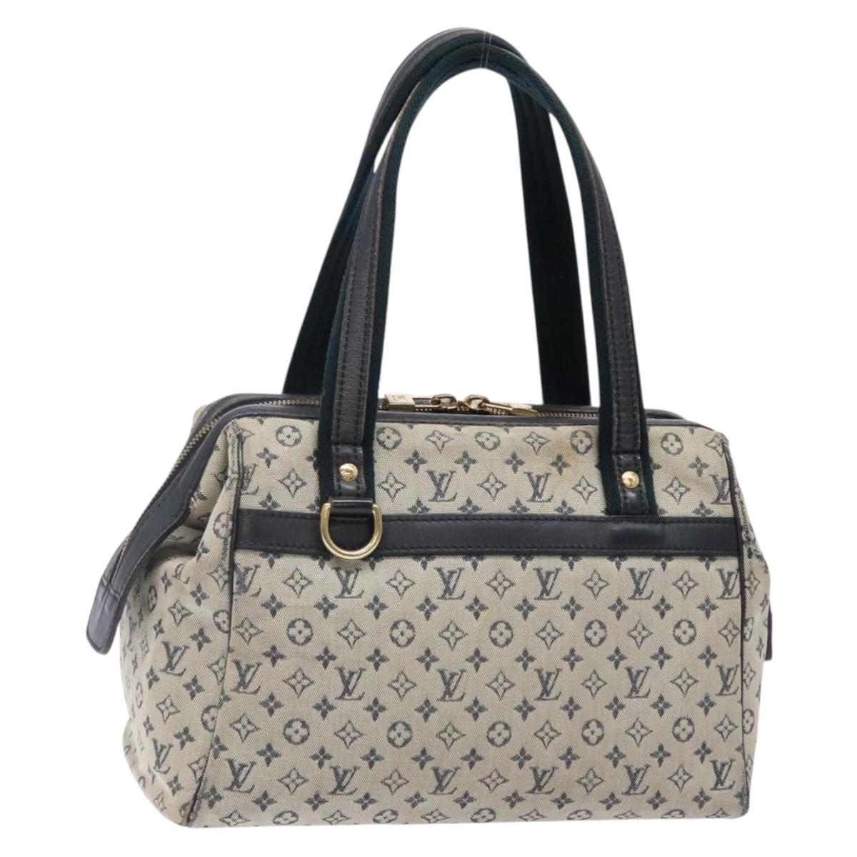 LOUIS VUITTON Monogram Mini Josephine PM Hand Bag Blue M92049 LV Auth 140953