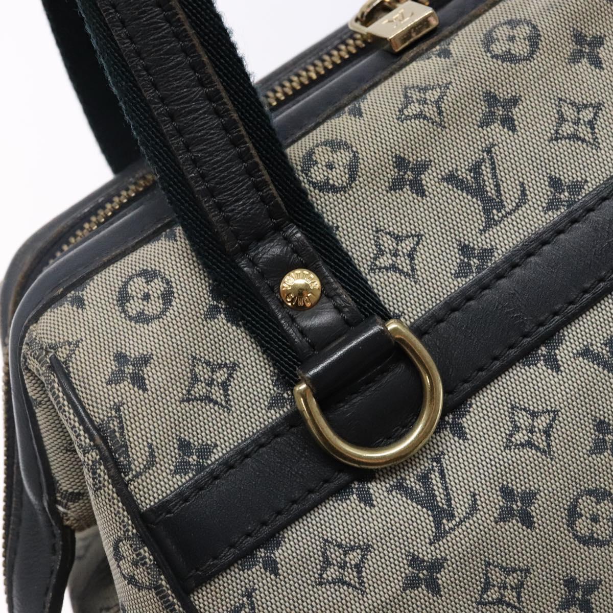 LOUIS VUITTON Monogram Mini Josephine PM Hand Bag Blue M92049 LV Auth 140953