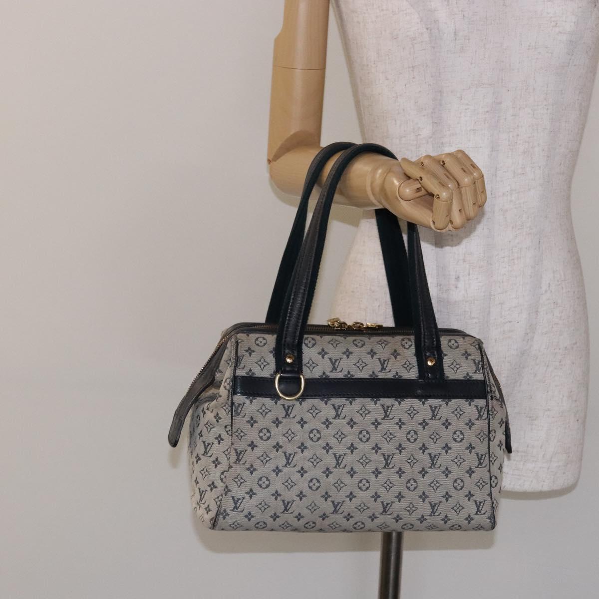 LOUIS VUITTON Monogram Mini Josephine PM Hand Bag Blue M92049 LV Auth 140953