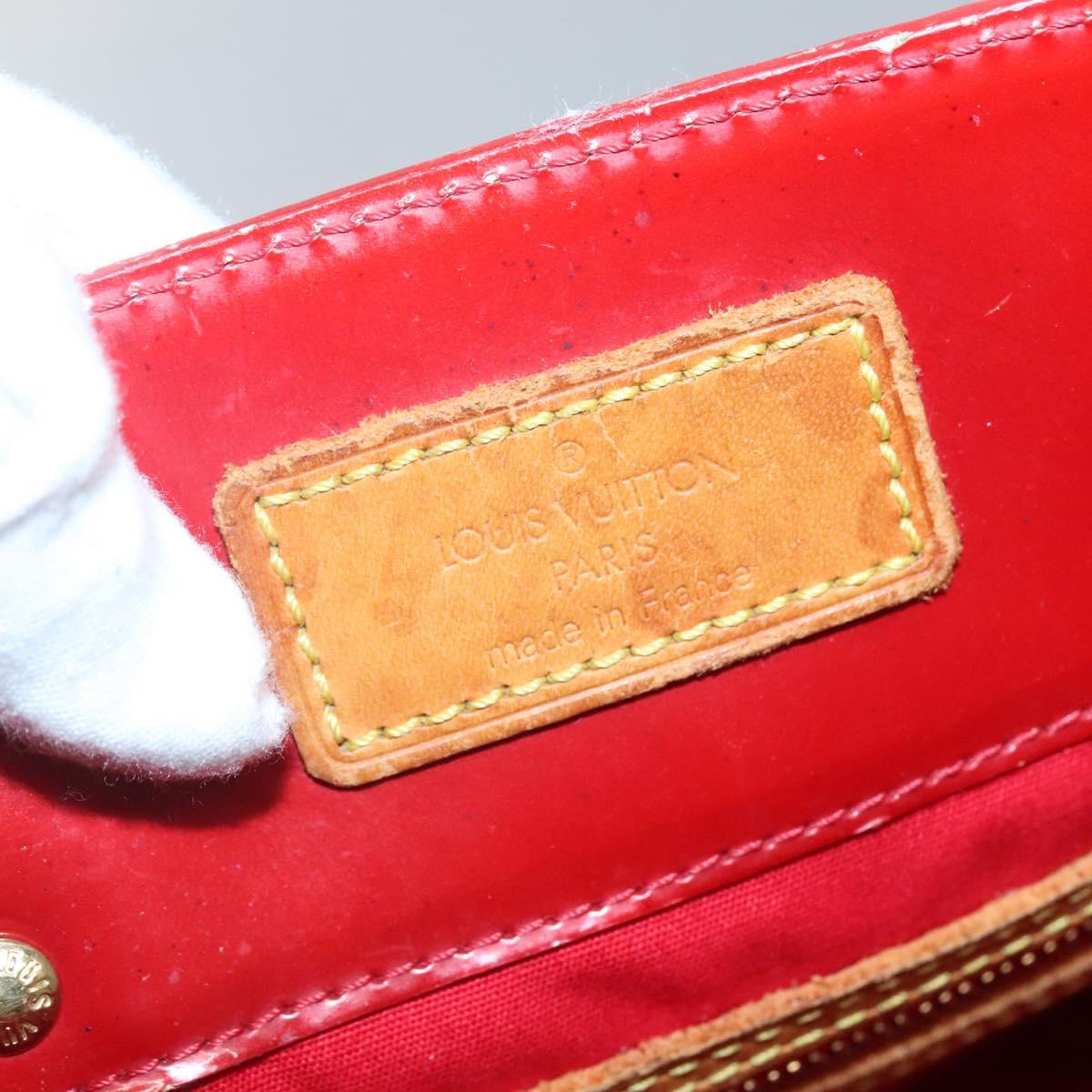 LOUIS VUITTON Monogram Vernis Reade MM Hand Bag Red Rouge M91086 LV Auth 140955