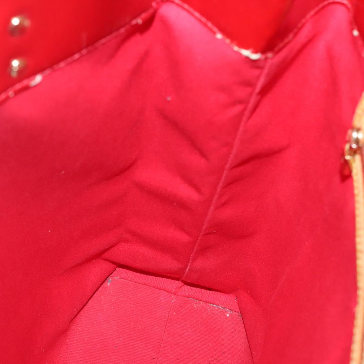 LOUIS VUITTON Monogram Vernis Reade MM Hand Bag Red Rouge M91086 LV Auth 140955