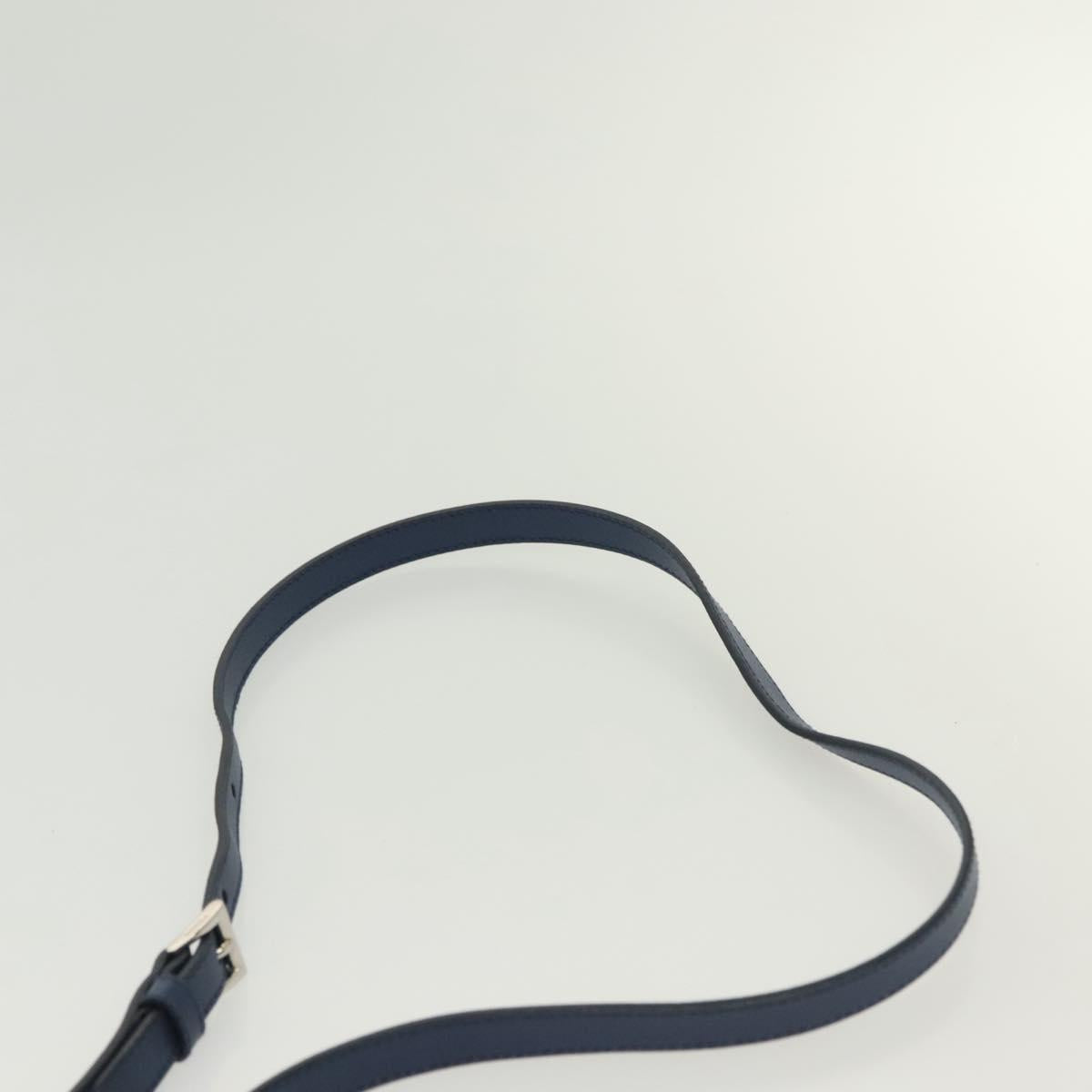 PRADA Shoulder Bag Nylon Blue Silver Auth 140970