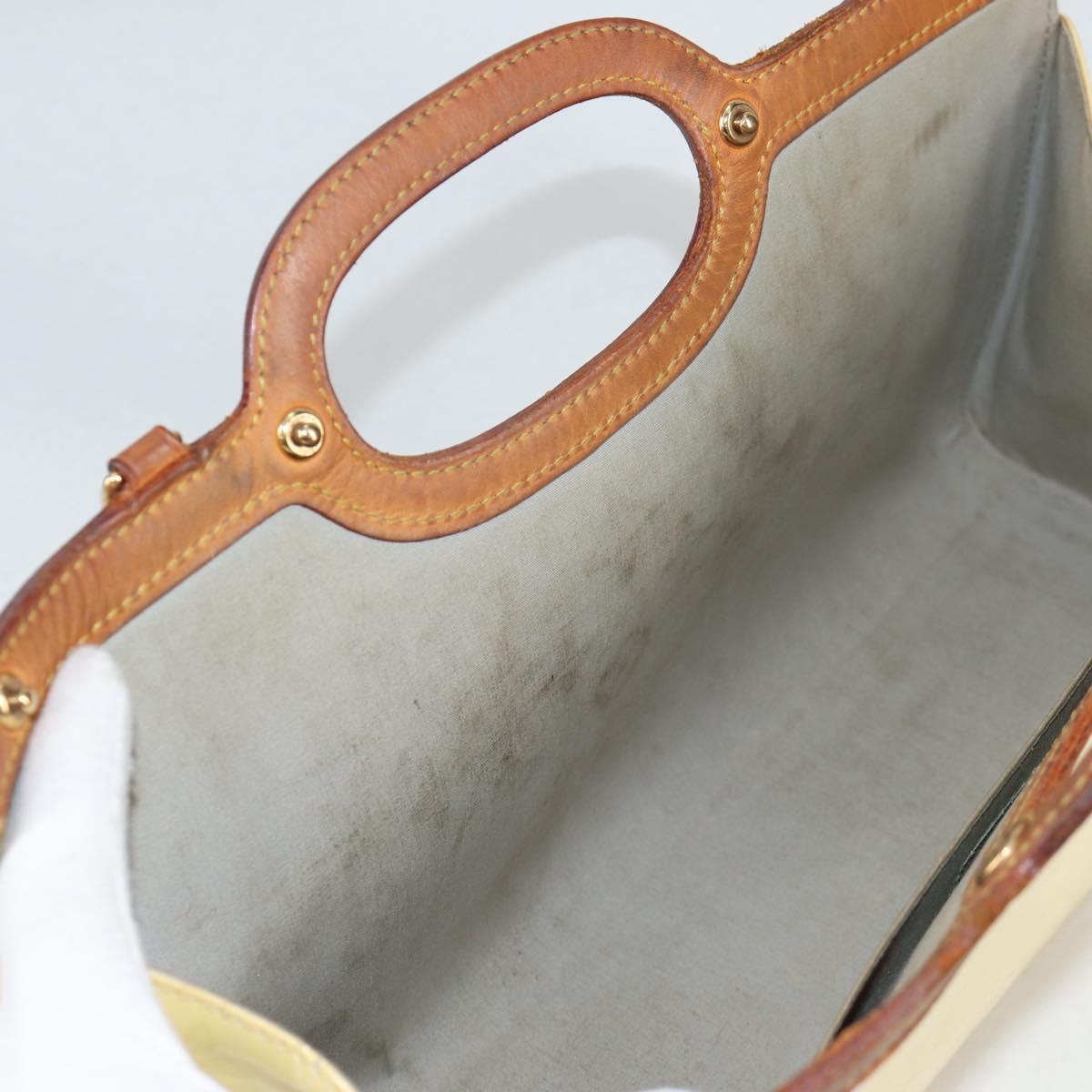 LOUIS VUITTON Monogram Vernis Roxbury Drive Hand Bag Perle M91374 Auth 140981