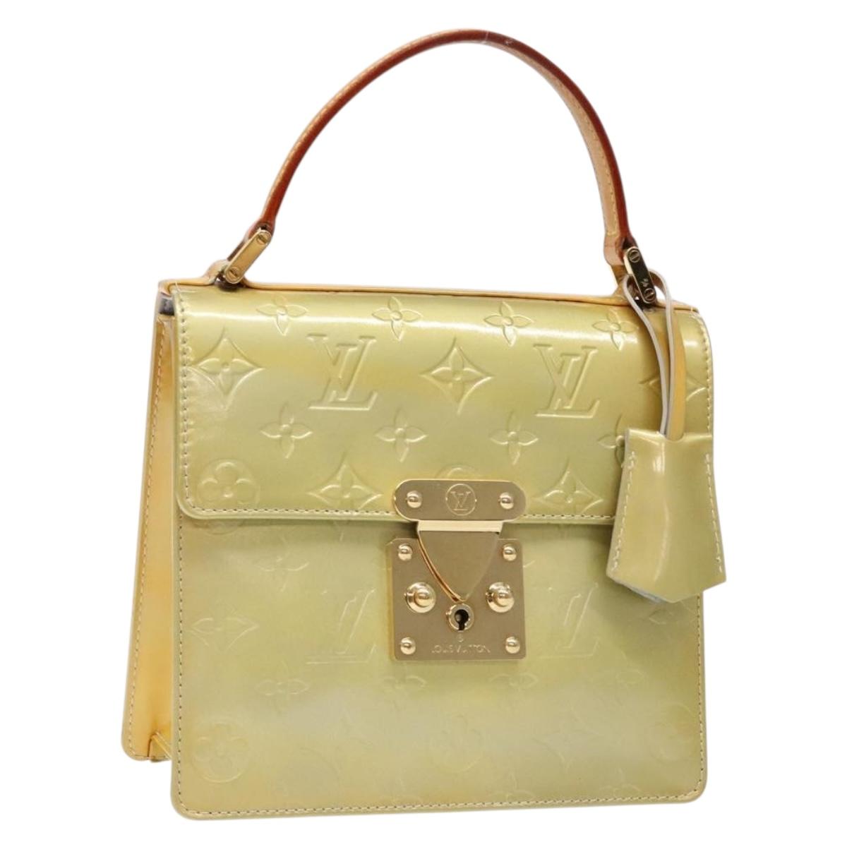 LOUIS VUITTON Monogram Vernis Spring Street Hand Bag Gris M91029 LV Auth 140998