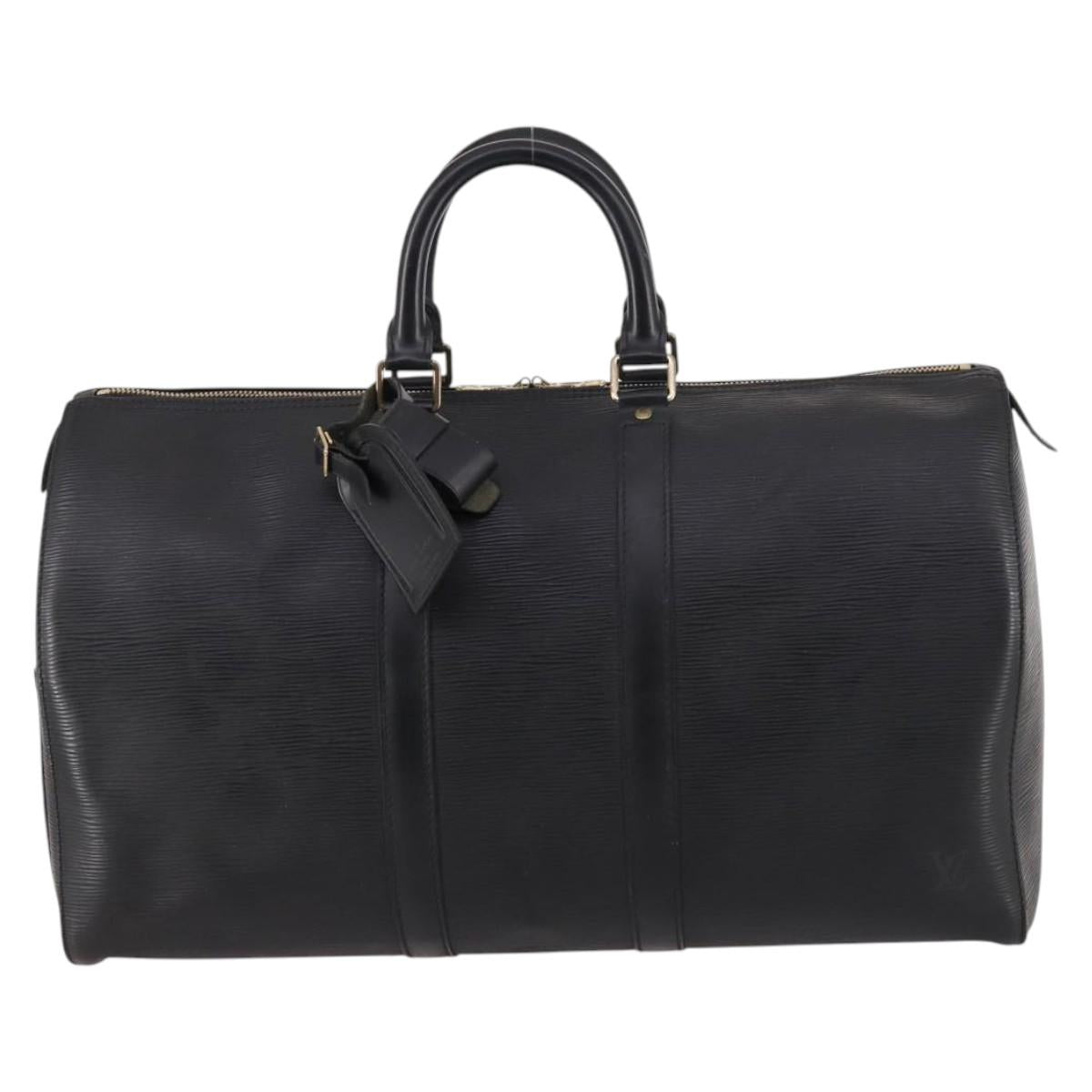 LOUIS VUITTON Epi Keepall 45 Boston Bag Black M42972 LV Auth 141001