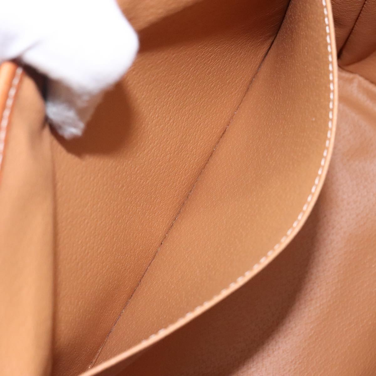 CELINE Macadam Canvas Hand Bag PVC Leather Brown Gold Auth 141010